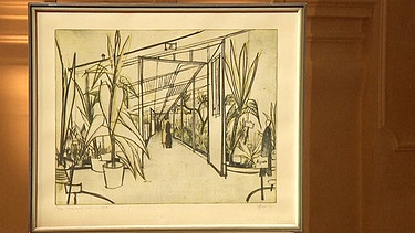 Wer im Glashaus sitzt … der will es zeichnen. So erging es jedenfalls dem deutschen Grafiker Otto Eglau, der dieses Glashaus 1955 als Kaltnadelradierung aufs Papier gebracht hat. Was war ihm dabei besonders wichtig? Geschätzter Wert: 250 bis 300 Euro | Bild: BR