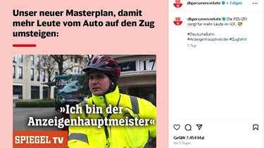 Anzeigenhauptmeister Meme Deutsche Bahn | Bild: dbpersonenverkehr/Instagram