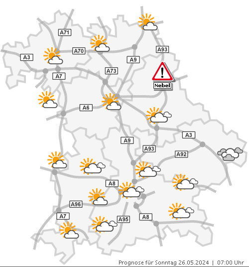 Straßenwetterkarte Bayern
